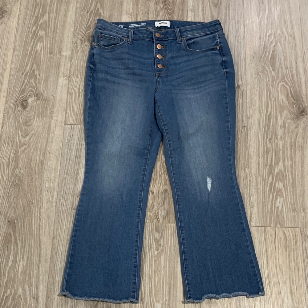 Sonoma Dark Blue Cropped  Flare Jeans